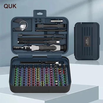 Набор прецизионных отверток QUK, нескользящая ручка с удлинителем, комбинированные наборы для ремонта винтов CR-V Torx, ручной инструмент для ремонта
