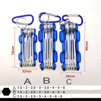 Набор Шестигранных ключей с шестигранной головкой в сложенном виде, Дюймовый Шестигранный Ключ, Шестигранная Отвертка, Метрическая Слива Внутри Шестигранных Ручных инструментов