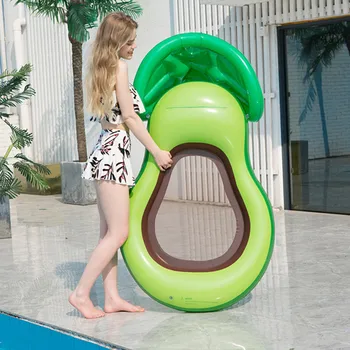 Надувные надувные игрушки с плавающим рядом из авокадо для взрослых, плещущиеся в воде, с сетчатым теневым креслом, надувная кровать для воды, Надувной бассейн