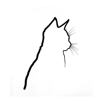 Наклейка Shadow Cat Котенок Животное Домашнее животное Виниловая наклейка на автомобиль Черный Серебристый для Renault Stickers12cm * 8cm