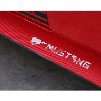Наклейка на боковую юбку двери автомобиля QHCP Защитная пленка Наклейка из углеродного волокна Подходит для Ford Mustang 2015 2016 2017 2018 2019 2020 Аксессуар