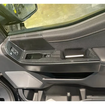 Наклейка на панель дверного подлокотника Ford F150 2022 2023, Кнопка подъема оконного стекла из углеродного волокна.