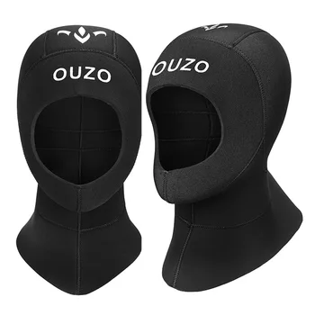 Новая 5 мм неопреновая шапочка для подводного плавания с плечевым ремнем, шапочка для подводного плавания, капюшон для шеи, теплый гидрокостюм для зимнего плавания, защищающий волосы
