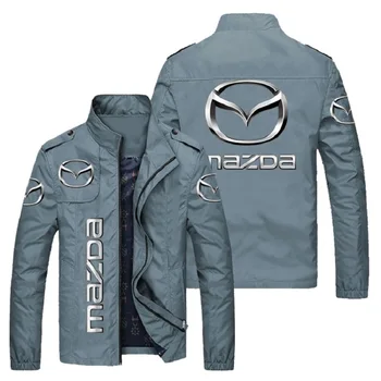новая мужская куртка styie Racing 2023, мужская куртка на молнии, весенне-осенняя модная тонкая куртка, спортивная повседневная куртка с логотипом Mazda 0
