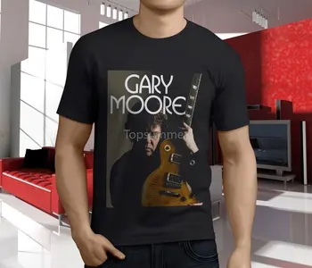 Новая мужская черная футболка Гэри Мура с гитарой, рок- и блюзовым гитаристом S-3Xlnew, весна-лето