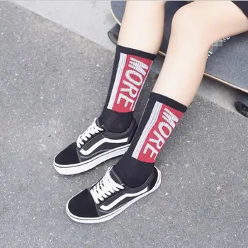 Новый продукт, пара носков, хлопчатобумажные носки в полоску с буквами, носки для скейтбординга, Harajuku, мужские и женские носки-трубки, длинные 3