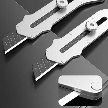 Новый универсальный нож из нержавеющей стали 18 мм, прочный сверхмощный промышленный цельнометаллический нож для обоев, нож для резки бумаги 4