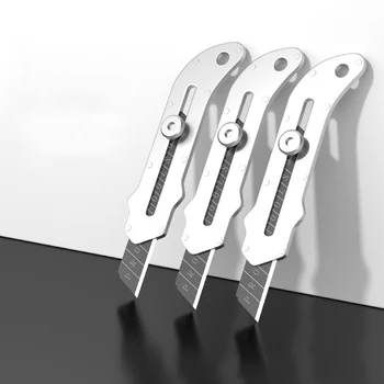 Новый универсальный нож из нержавеющей стали 18 мм, прочный сверхмощный промышленный цельнометаллический нож для обоев, нож для резки бумаги 5