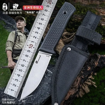 Нож для выживания HX на открытом воздухе AИOИIMUS Охотничий Нож С Фиксированным Лезвием Высокой Твердости 5CR15MOV Лезвие TPR Ручки Военные Ножи