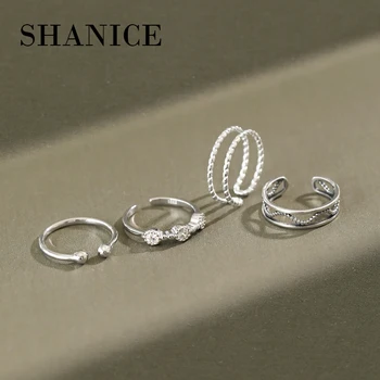 Открытое кольцо из 100% стерлингового Серебра 925 Пробы, Простые кольца для женщин, Обручальные Открытые Антикварные кольца для пальцев, вечерние украшения, Анилло, подарки для девочек