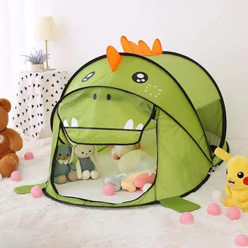 Переносная детская палатка с садовым тигром, мультяшное животное, Детский игровой домик на открытом воздухе, Всплывающая игрушечная палатка, Внутренняя сетка, детский бассейн с шариками