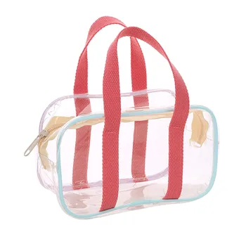 Пляжная сумка из прозрачного ПВХ для женщин, прозрачная пластиковая сумка-тоут, 1шт 5