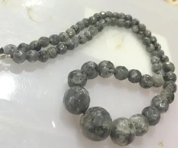 Подлинный Градуированный Граненый 6-14 мм 100% натуральный лабрадорит драгоценное ожерелье 18 