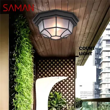 Потолочный светильник SAMAN в европейском стиле, уличная современная светодиодная лампа, водонепроницаемая для украшения домашнего коридора
