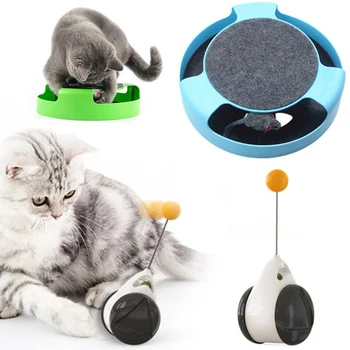 Рекламная Игрушка Для Кошек Pet Interactive Toy Cat Четырехслойный Поворотный Стол Pet Intelligence Track Tower Забавная Доска Для Игрушек Cat 4 Шарика 4 Слоя
