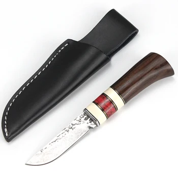 Ручной инструмент Охотничий нож для выживания с фиксированным лезвием из дамасской стали VG10 с лезвием высокой твердости, нож для рыбалки, Походный нож для улицы