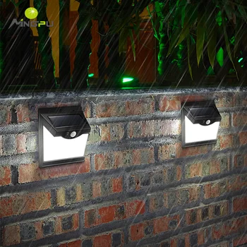 Светодиодный наружный солнечный настенный светильник IP65 Водонепроницаемый С дистанционным управлением, датчик движения, уличный фонарь для внутреннего двора, Гаража, сада, коридора