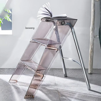 Скандинавская мебель для дома, кронштейн из нержавеющей стали, складная усиленная крытая многофункциональная трехступенчатая лестница в елочку