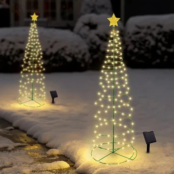 Солнечные гирлянды для Рождественской елки, водонепроницаемые солнечные светодиодные гирлянды для рождественской елки, гирлянды на солнечных батареях для рождественского украшения