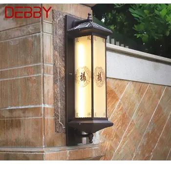 Солнечный настенный светильник DEBBY для творчества на открытом воздухе, Китайское бра, светодиодный Водонепроницаемый IP65 для дома, виллы, крыльца, двора