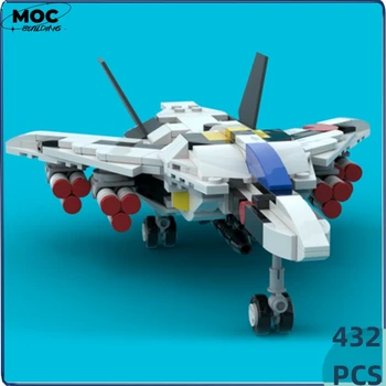 Технические кирпичи Moc Военная модель VF-1S Valkyrie Fighter, модульные строительные блоки, подарки, игрушки для детей, наборы для сборки своими руками
