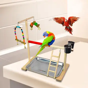 Универсальная подставка для попугаев, деревянная платформа для центра физической активности, подставка для попугаев, жердочка для волнистых попугайчиков, лазающих какаду