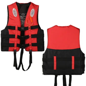 Универсальный открытый плавательный гребной лыжный дрифтерный жилет, костюм для выживания, спасательный жилет из полиэстера для взрослых детей со свистком S-XXXL