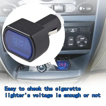 Универсальный светодиодный цифровой дисплей, Прикуриватель, Измеритель электрического напряжения для автомобиля, Вольтметр для контроля заряда аккумулятора автомобиля, Черный 3