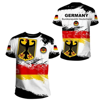 Футболка с изображением немецкого флага для мужчин, летняя футболка с 3D принтом для спортзала, женская одежда оверсайз, модная уличная футболка Harajuku