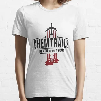 Футболка с логотипом Jet Chemtrails Red & Grey, одежда в стиле хиппи, женские топы, футболки для женщин, женская одежда