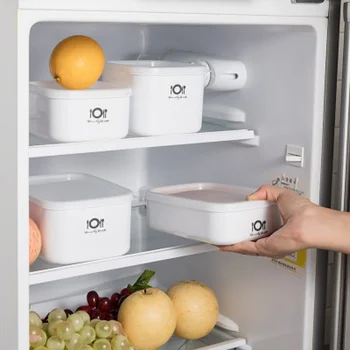 Холодильник разной вместимости, Контейнеры для хранения продуктов с крышкой, Кухонная Отдельная морозильная камера для овощей, фруктов, мяса, Органайзер