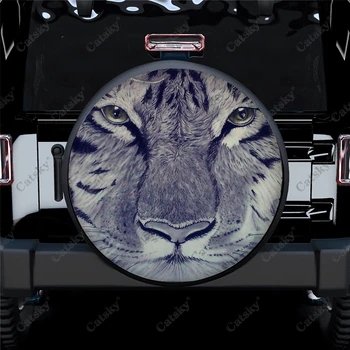 Чехол для запасного колеса Animal Tiger Camper для прицепа RV, Чехлы для колес для шин прицепа, Защита колес от атмосферных воздействий, универсальный для