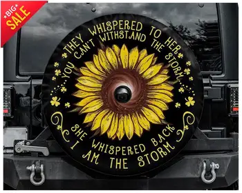 Чехол для запасного колеса в виде цветка подсолнуха, подходящий по размеру шины для внедорожника Jeep Camper RV, подарки для нее, автомобильные аксессуары, чехол для запасного колеса