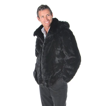 Шуба из натурального меха Норки Мужская Меховая куртка Зимние Теплые пальто из натурального меха Съемный Капюшон Плюс Размер Куртки Бесплатная Доставка 1