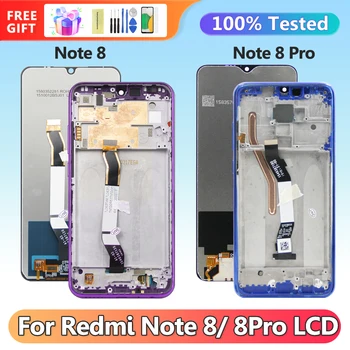 Экран дисплея для Xiaomi Redmi Note 8 Pro M1906G7I ЖК-дисплей Цифровой Сенсорный Экран с Рамкой для замены Redmi Note 8