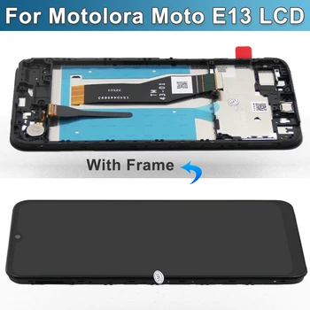 Экран для Motorola Moto E13 ЖК-дисплей Сенсорный экран дигитайзер с рамкой в сборе для замены экрана Moto E13 2