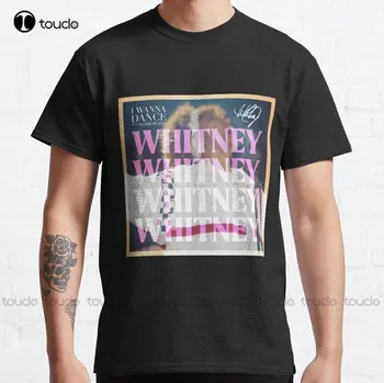 Я хочу Потанцевать С кем-нибудь С Классической футболкой Whitney Houston Siganture На Заказ, Футболки Aldult Для подростков Унисекс С Цифровой печатью