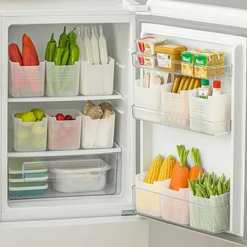 Ящики для хранения холодильника Коробка для хранения свежих продуктов Боковая дверца холодильника Контейнер для хранения фруктов овощей специй Кухонный органайзер