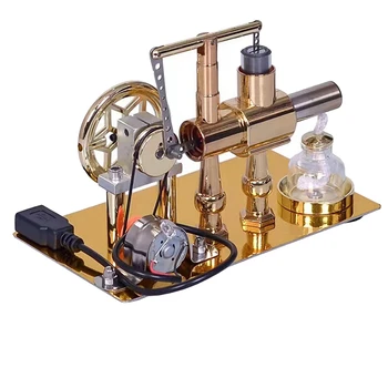 1 Шт. Экспериментальная модель двигателя Стирлинга с горячим воздухом Электрический генератор Физический эксперимент Научная игрушка Золото 3