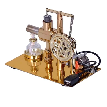 1 Шт. Экспериментальная модель двигателя Стирлинга с горячим воздухом Электрический генератор Физический эксперимент Научная игрушка Золото 4