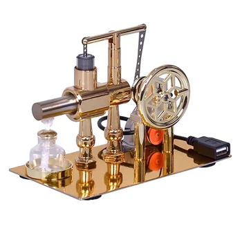 1 Шт. Экспериментальная модель двигателя Стирлинга с горячим воздухом Электрический генератор Физический эксперимент Научная игрушка Золото 5