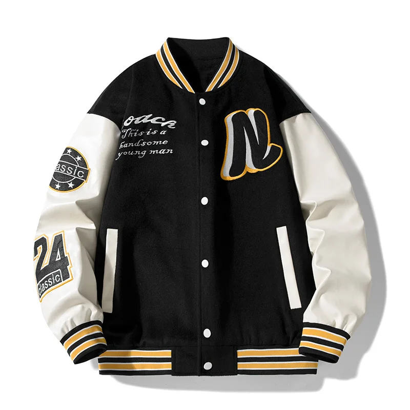 Бренды Tide 2023 Новая университетская куртка в стиле ретро, куртка-бомбер, мужская вышивка, Женские бейсбольные майки, Хип-хоп Y2k, Уличная одежда Оверсайз. 4