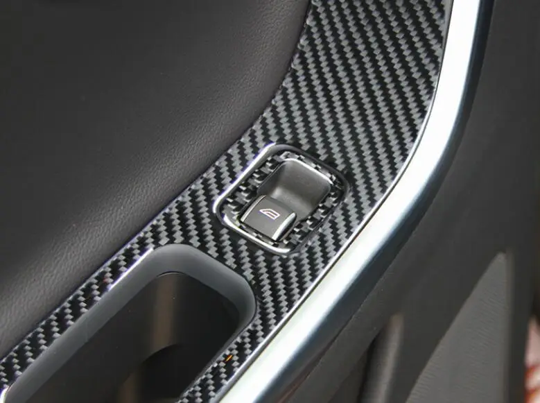Для Volvo XC60 2018 из углеродного волокна 1 комплект Кнопок переключения стеклоподъемника внутренней двери автомобиля Молдинг крышки Аксессуары для стайлинга автомобилей 5