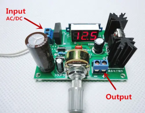 Светодиодный дисплей LM317 Регулируемый регулятор напряжения Понижающий модуль переменного/постоянного тока до 5 В 12 В 1