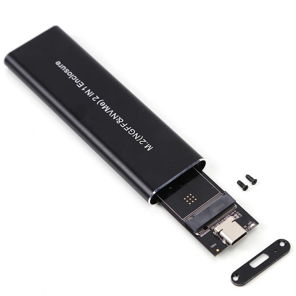 M.2 NVME SSD к Корпусу USB 3.1 с Двойным Протоколом 10 Гбит/с M2 NVMe Box PCIe NGFF Адаптер Корпуса SATA M2 NVMe с OTG-Кабелем для M2 SSD 3