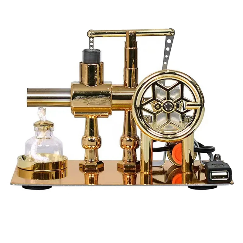 1 Шт. Экспериментальная модель двигателя Стирлинга с горячим воздухом Электрический генератор Физический эксперимент Научная игрушка Золото 2