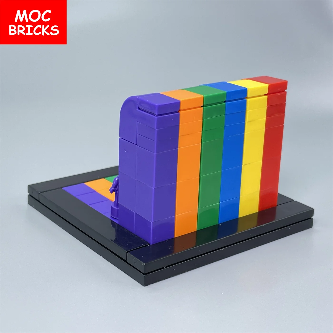 Продается набор MOC Bricks Mini Rainbow Background Wall Hood Statue, Совместимые Строительные блоки, Развивающие Игрушки для детей, Подарки 1