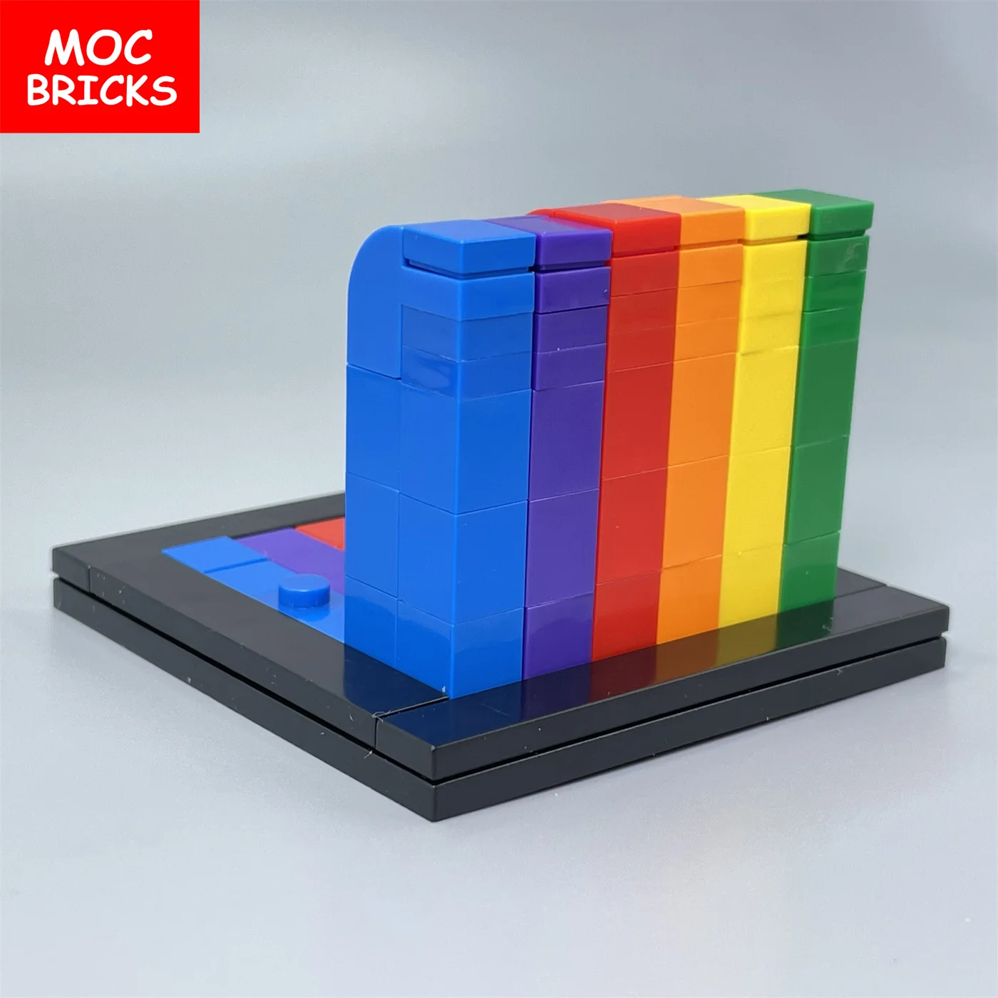 Продается набор MOC Bricks Mini Rainbow Background Wall Hood Statue, Совместимые Строительные блоки, Развивающие Игрушки для детей, Подарки 3
