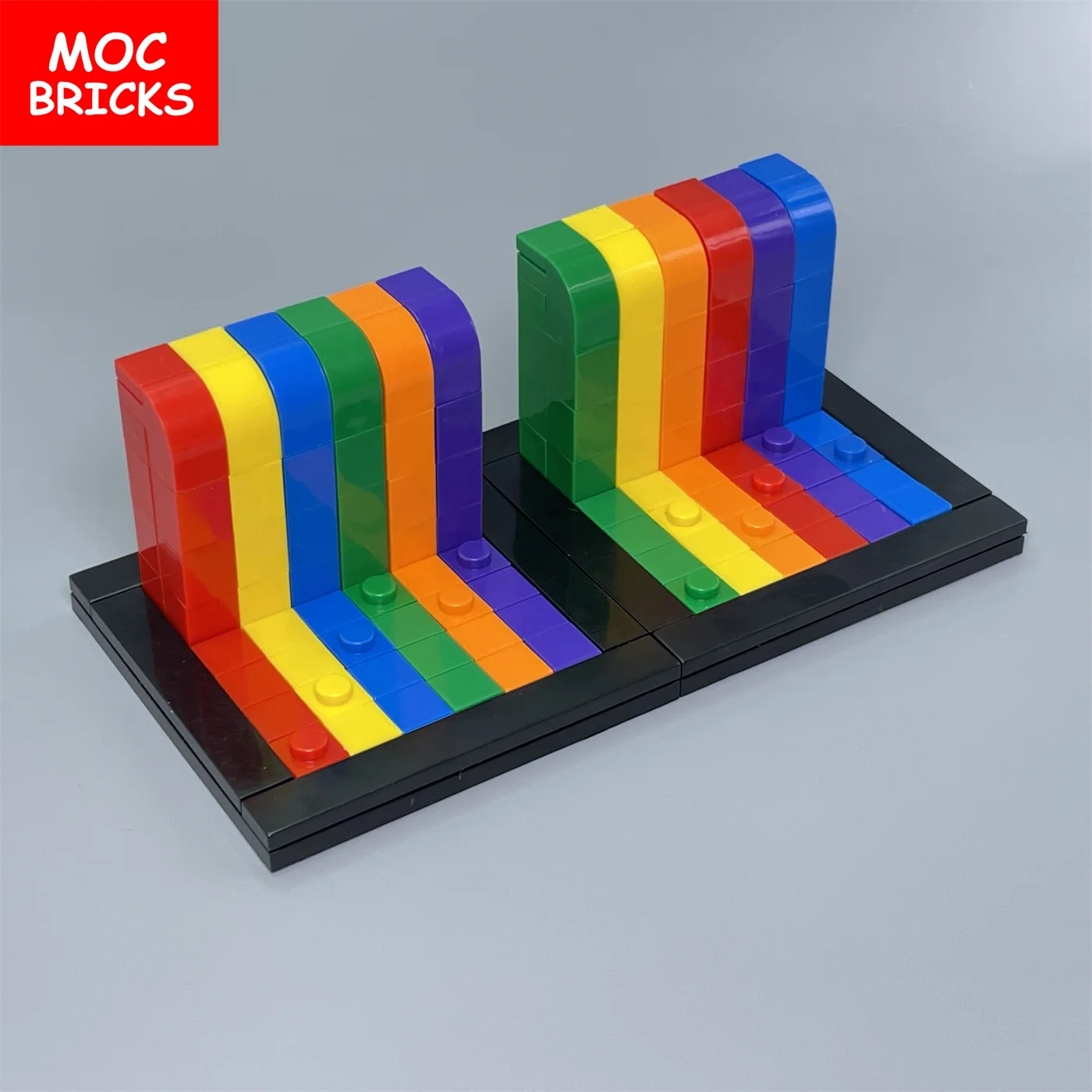 Продается набор MOC Bricks Mini Rainbow Background Wall Hood Statue, Совместимые Строительные блоки, Развивающие Игрушки для детей, Подарки 5