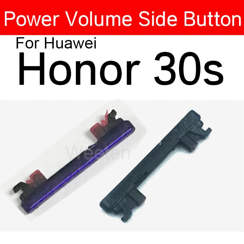 Боковые кнопки регулировки громкости и питания для Huawei Honor 30S Боковые кнопки включения-выключения питания Для Honor 30s Замена деталей переключателя 
